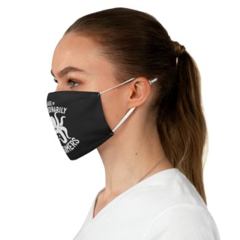 Fabric Face Mask, White on Black - Image 3