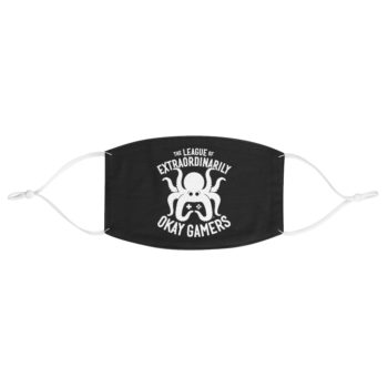 Fabric Face Mask, White on Black