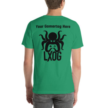Unisex Jersey Tee, Personalized Name, Black Logos - Image 12