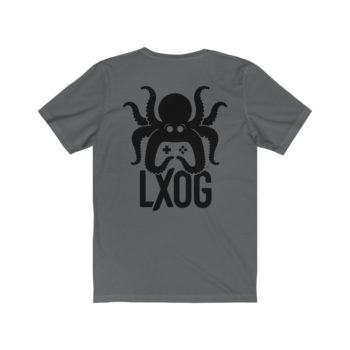 Unisex Jersey Tee, Black Logo, Badge Front, LXOG Back - Image 32
