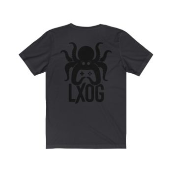 Unisex Jersey Tee, Black Logo, Badge Front, LXOG Back - Image 18
