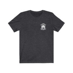 Unisex Jersey Tee, White Logo, Badge Front, LXOG Back