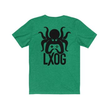 Unisex Jersey Tee, Black Logo, Badge Front, LXOG Back - Image 20