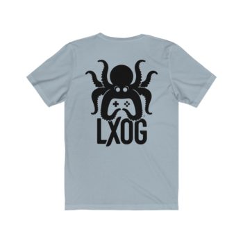 Unisex Jersey Tee, Black Logo, Badge Front, LXOG Back - Image 28