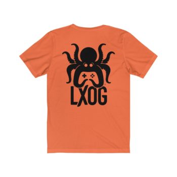 Unisex Jersey Tee, Black Logo, Badge Front, LXOG Back - Image 6