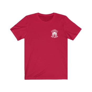 Unisex Jersey Tee, White Logo, Badge Front, LXOG Back - Image 33