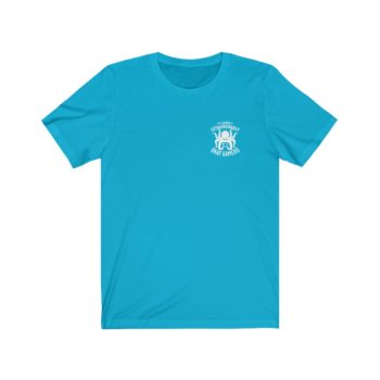 Unisex Jersey Tee, White Logo, Badge Front, LXOG Back - Image 19