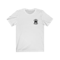Unisex Jersey Tee, Black Logo, Badge Front, LXOG Back