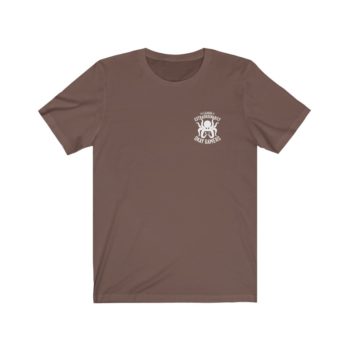 Unisex Jersey Tee, White Logo, Badge Front, LXOG Back - Image 7
