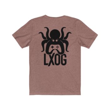 Unisex Jersey Tee, Black Logo, Badge Front, LXOG Back - Image 8