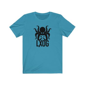 Unisex Jersey Tee, Black Logo, LXOG Front - Image 12
