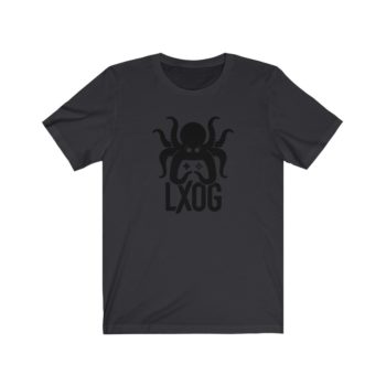 Unisex Jersey Tee, Black Logo, LXOG Front - Image 9