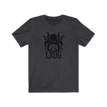 Unisex Jersey Tee, Black Logo, LXOG Front - Image 17