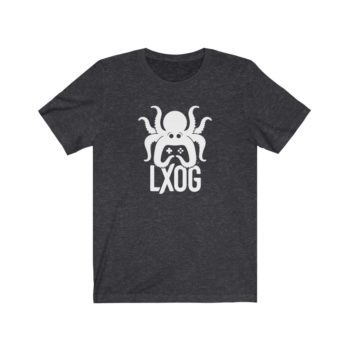 Unisex Jersey Tee, White Logo, LXOG Front