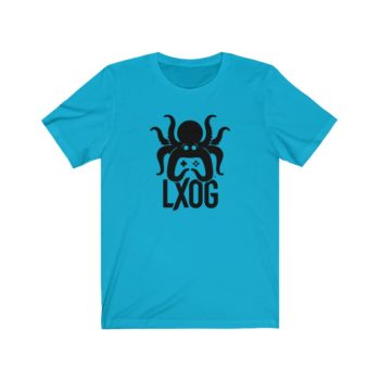 Unisex Jersey Tee, Black Logo, LXOG Front - Image 13
