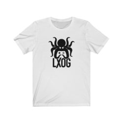 Unisex Jersey Tee, Black Logo, LXOG Front