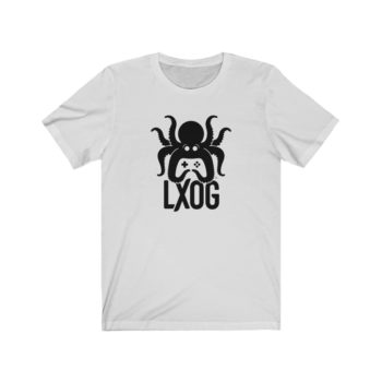 Unisex Jersey Tee, Black Logo, LXOG Front - Image 2