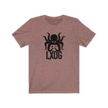 Unisex Jersey Tee, Black Logo, LXOG Front - Image 4