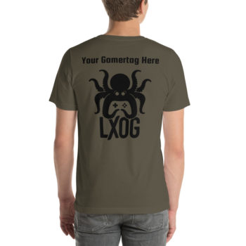 Unisex Jersey Tee, Personalized Name, Black Logos - Image 29