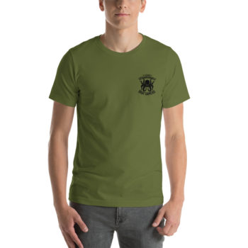 Unisex Jersey Tee, Personalized Name, Black Logos - Image 74