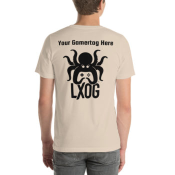 Unisex Jersey Tee, Personalized Name, Black Logos - Image 54