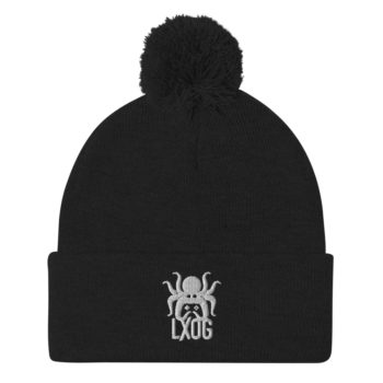 Pom-Pom Beanie, White Logo